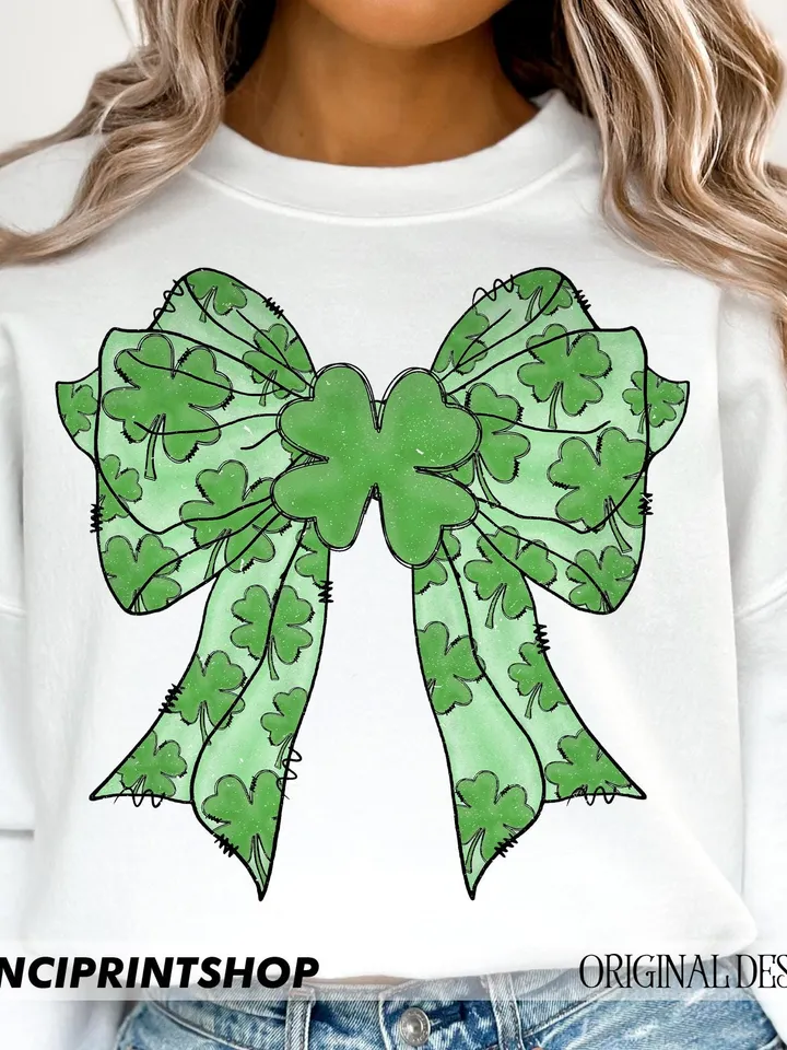 Coquette Patrick's Day Bow Png, Patrick Day Png, Shramrock Lucky Bow Png, Lucky png, Irish Patrick Day Shirt Design Digital Download