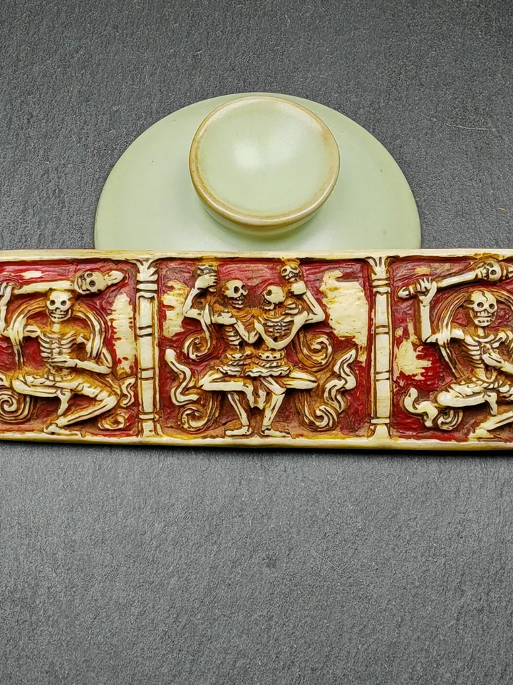 Authentic Citipati Skull Master Kapala Badge,Gandhanra Old Tibetan Amulet,13cm × 4cm
