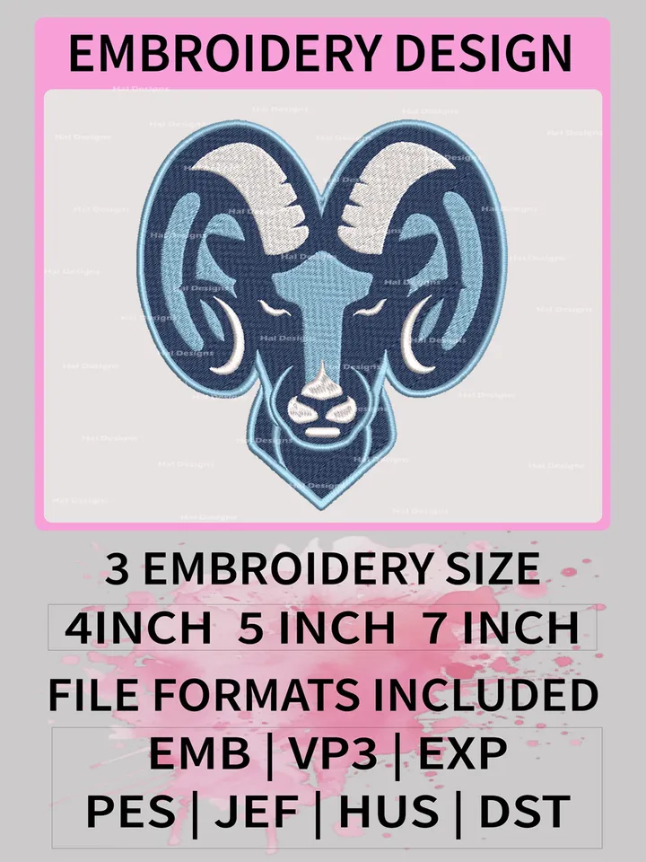 NCAA Rhode Island Rams Embroidery Files | Machine Embroidery Designs