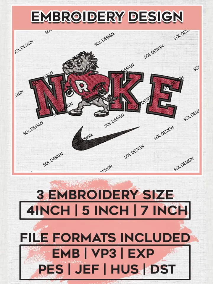 Nike Rider Broncs Machine Embroidery Design, NCAA Rider Broncs Embroidery Design files, NCAA Embroidery Designs, NCAA Machine Embroidery Designs, Digital Download