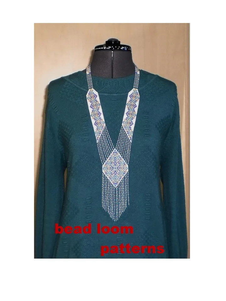 Bead loom patterns, schemes for a Gerdan-Split-Loom Necklace, Beading Loom only Pattern, Instant Download, PDF