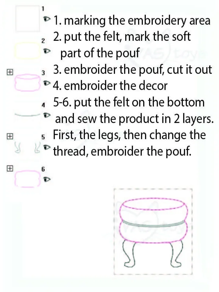 ITH Felt Dollhouse Dressing Room Furniture Set | Wardrobe Vanity Mannequin Pattern | Miniature Embroidery Design Hoop 5x7