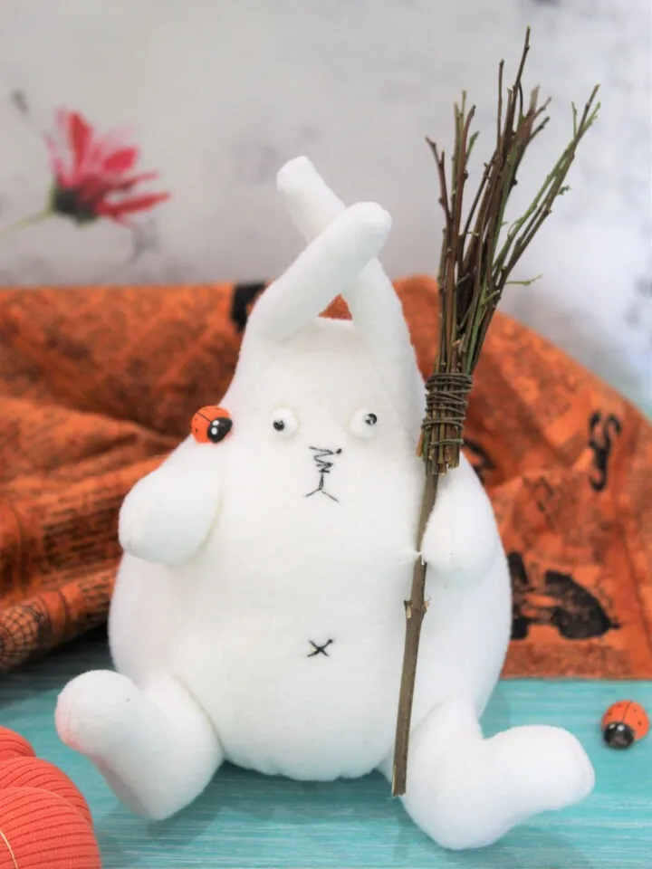 Crazy Bunny - Plush soft bunny toy, Halloween decor, funny gift for friend