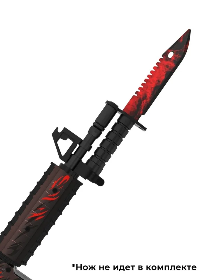 Wooden Automatic M4A4 Howl CS GO / Toy / Rubber Gun the knife is not included in the package