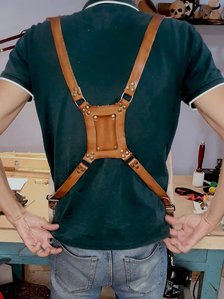 Personalized Dual Camera Strap, photographer holster, Handmade Leather Camera Harness, camera belt