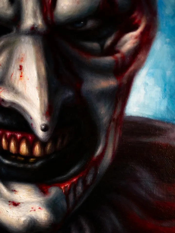 Original oil painting Terrifier Art the Clown