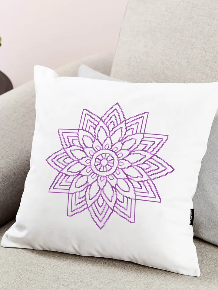 Mandala cross stitch pattern download PDF Monochrome mandala pattern digital PDF Quick cross stitch chart Floral ornament cross stitch #M61