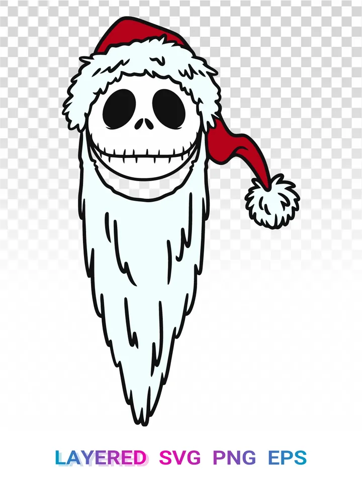 🎅 Jack Skellington Sandy Claws PNG, Christmas Beard SVG Cricut