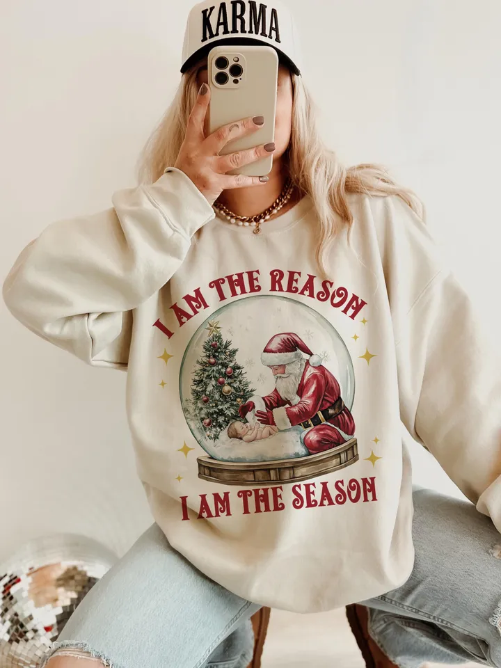 Jesus is the reason For the Season PNG, Christmas Season Png, Christmas PNG, Christmas Jesus png, Santa and Jesus Christmas Png, Jesus Xmas