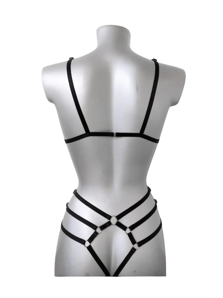 Erotic lingerie set - Crotchles panties - Harness lingerie - Sexy set - Strappy lingerie