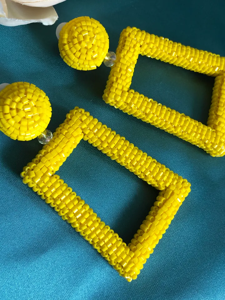 Trapezoid Beaded Earrings