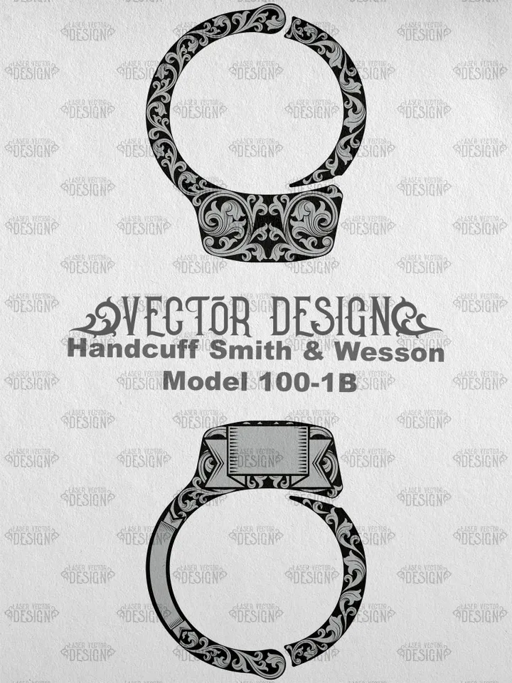 VECTOR DESIGN Handcuff Smith & Wesson Model 100-1B Scrollwork 1