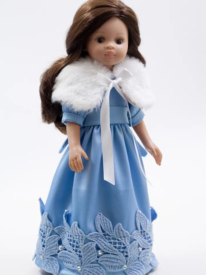 Paola Reina doll clothes, Long doll dress with lace for 13 inch doll, Exclusive clothes for dolls, Doll clothes, Dress