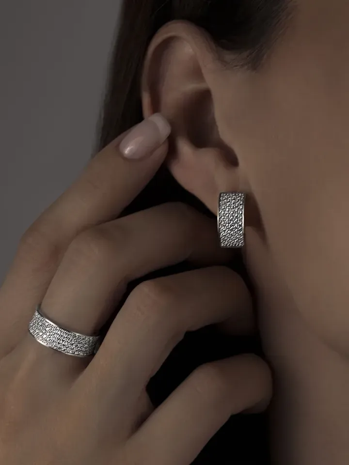 Women's earrings silver 925 with cubic zirconia