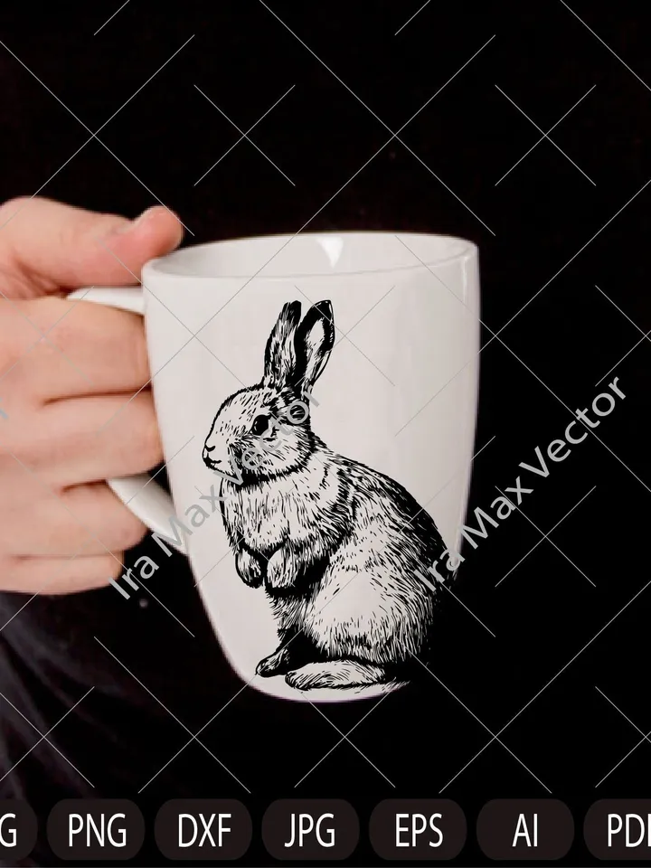 Rabbit SVG, Bunny monogram, easter , hunter svg, files for cricut, peeking animal clipart, face Vector image, Head Printable art, png, dxf