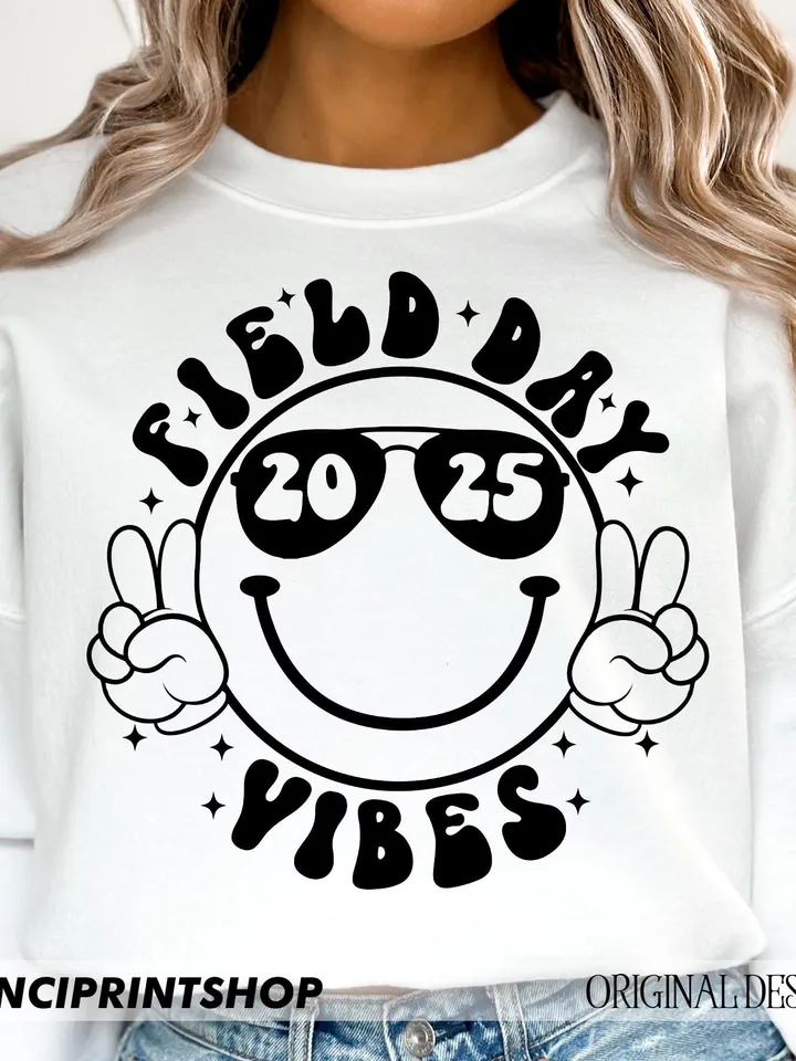 Field Day Fun Day SVG, Field Day Png, Retro School Game Day, Smile Face svg, School Out for Summer, Teacher svg, Field Day svg, School svg