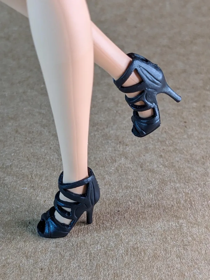 Black high heels sandals for 1/6 scale female dolls