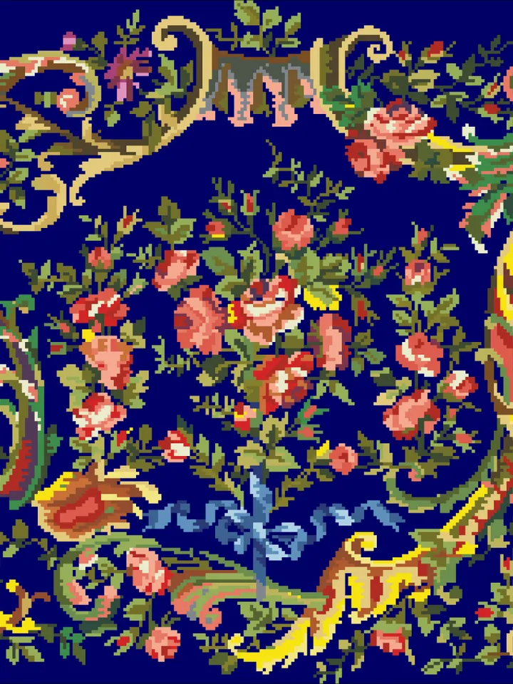Antique Cross Stitch Pattern Antique Bouquet Counted Digital Download PDF