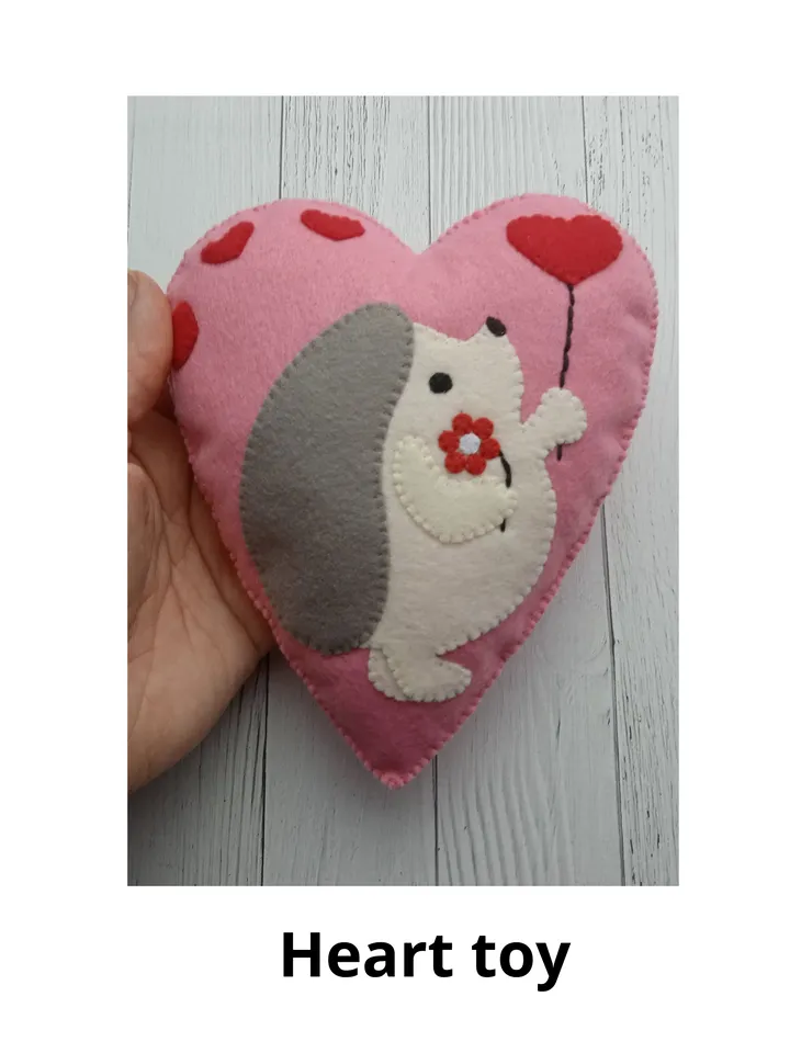 Valentines day gift, Heart toy, Heart ornament, Felt toy, Felt heart, Valentine heart, Gift for her, Gift for him