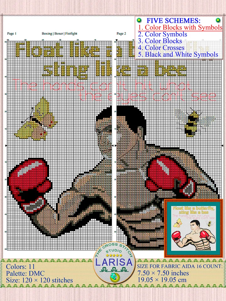 Boxing Cross Stitch Pattern | Boxer | Fistfight