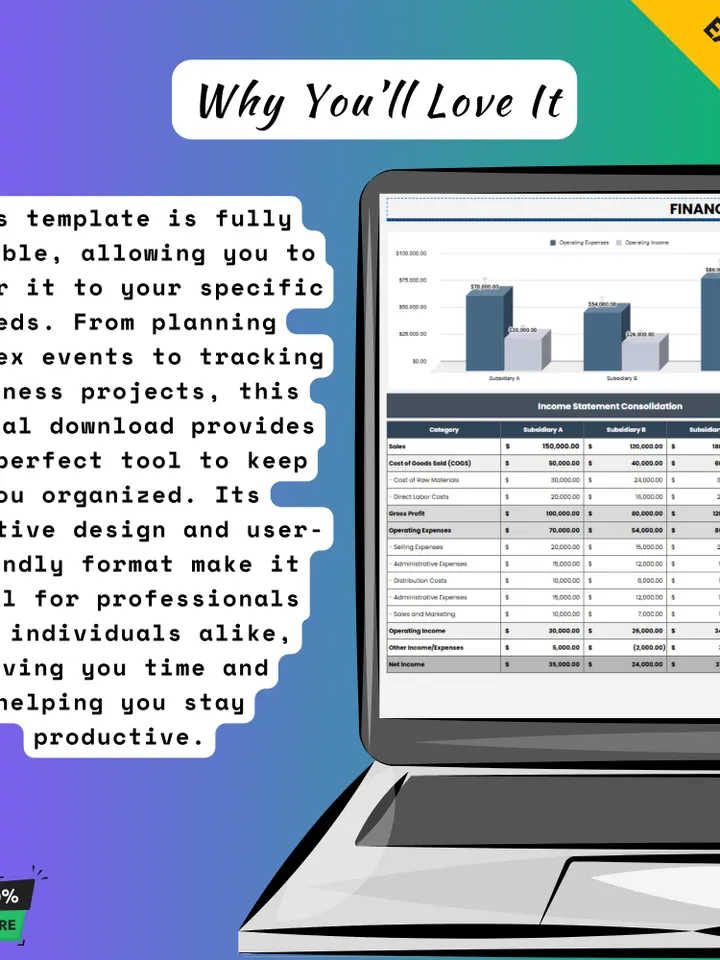 Comprehensive Financial Reporting Dashboard Template, Google Sheets Finance Tracker, Digital Download for Business Analytics