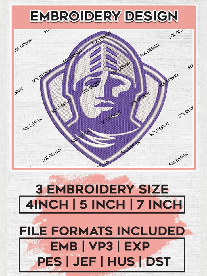 NCAA Furman Paladins Team Head Logo Embroidery Design Files, NCAA Furman Paladins Machine Embroidery, NCAA Teams, 3 sizes, NCAA Machine embroidery designs, Digital Download