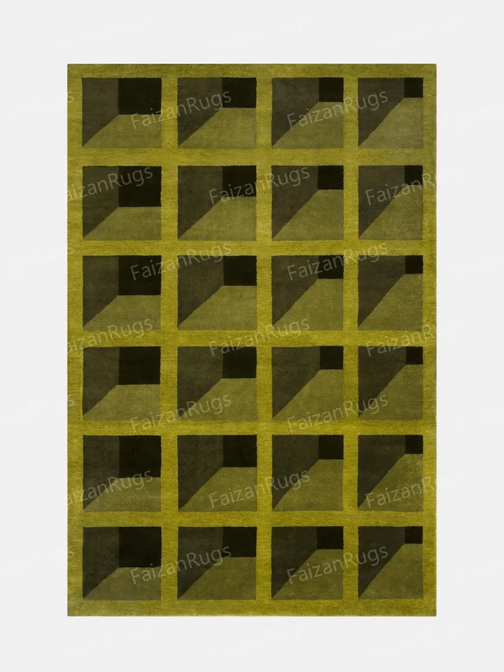 Buy 8x10 Green maze Hand Tufted Rug 100% Wool for living room, bed room, kids room in any size 10x14,10x12,9x12,8x10,6x9,5x8,4x6
