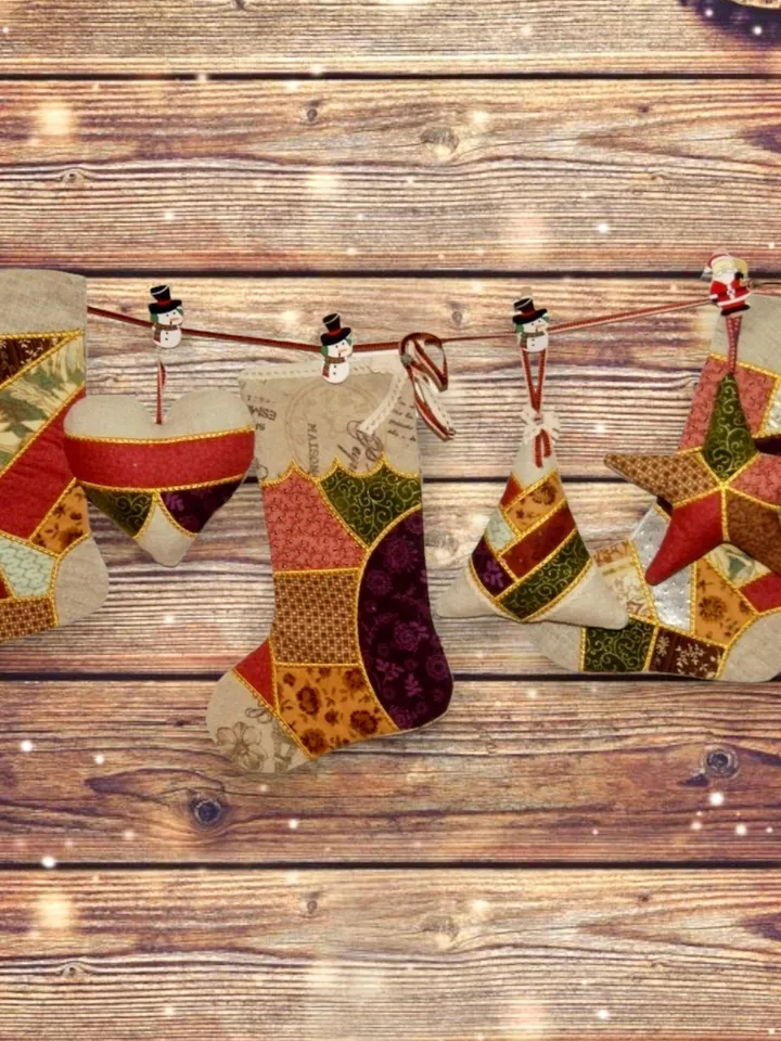 Christmas set of machine embroidery designs in the patchwork style Machine Embroidery Pattern Chtistmas embroidery motif