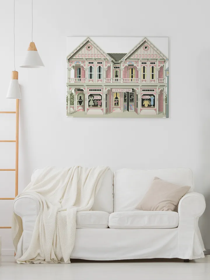 Vintage Cross Stitch Pattern Victorian House Counted Digital Download PDF