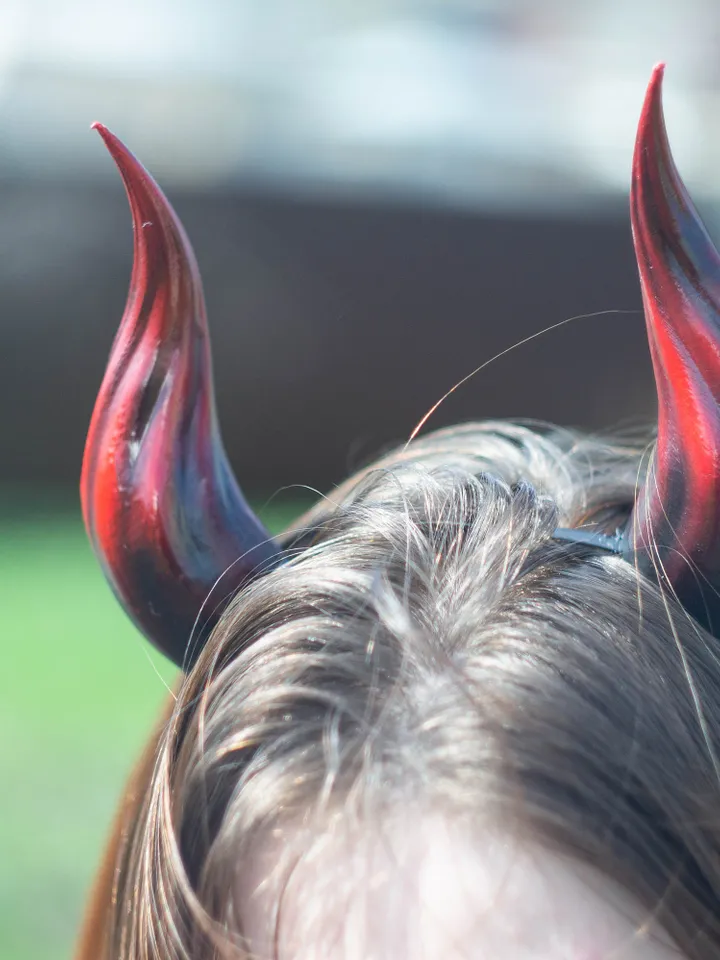 Small Devil Horns, Lightweight 3d Printed Headset Accessories, Realistic Fantasy Cosplay Red Demon Horns Headband for Halloween, Photoshoot