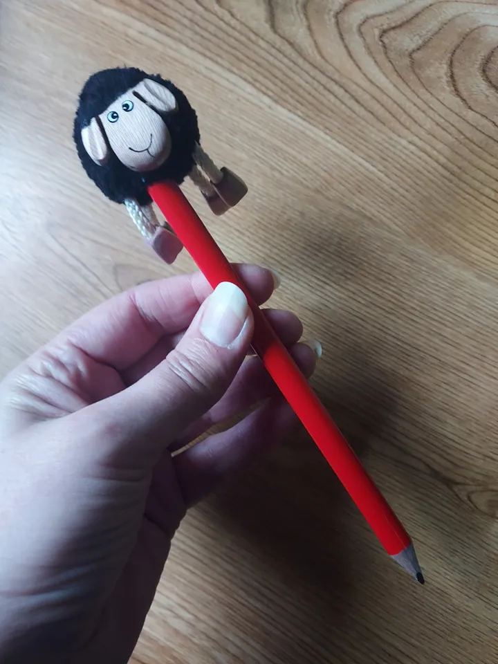 Personalised pencil topper funny gift for kids party bags fillers cute Lamb favours farmer gift