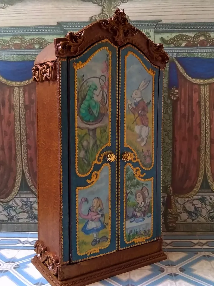 Wardrobe for dollhouse. Dollhouse miniature.1:12 scale.