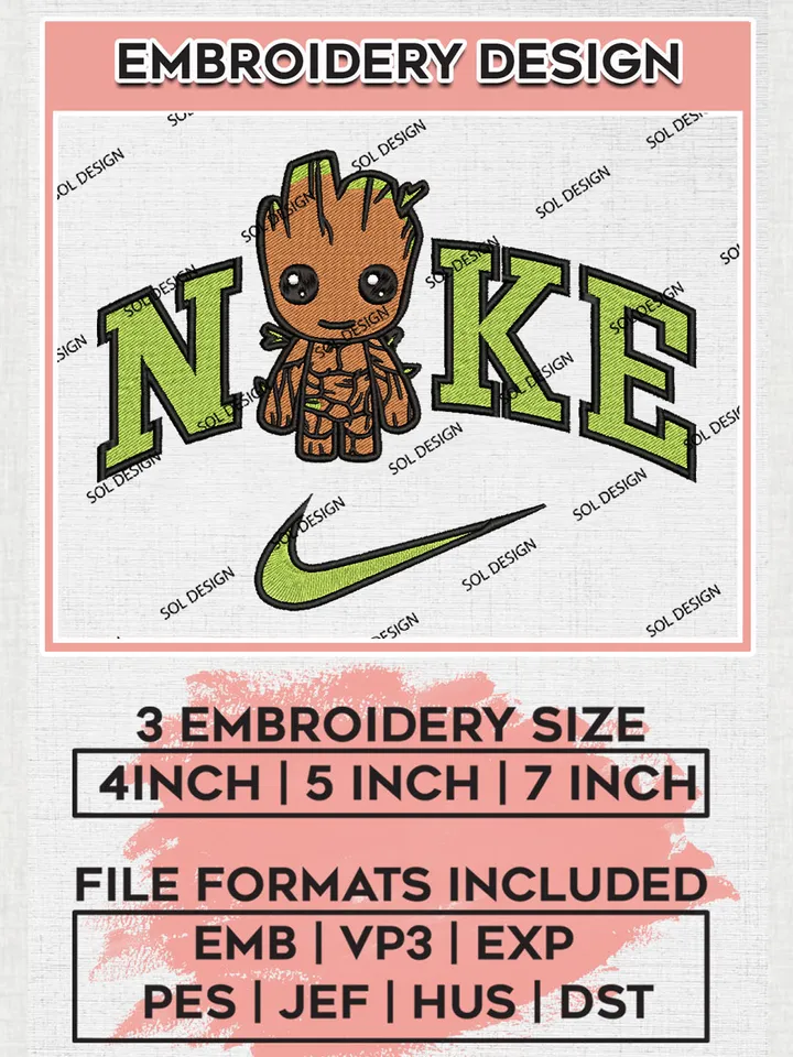 Ni.kee Baby Groot Embroidery Designs, Groot Embroidery Files, Superhero Machine Embroidery Designs, Movie Characters Logo, Marvel Movie Machine Embroidery Design, Digital Download