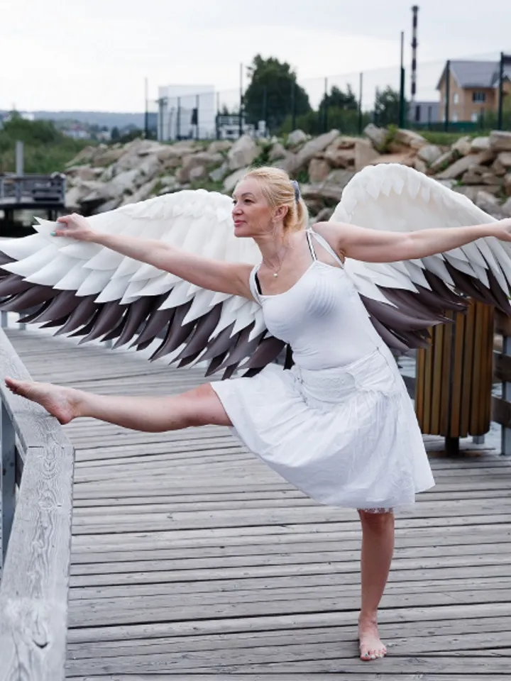 Bridal White Wings costume, Wedding Angel Wings, Cosplay costume, Maternity Pregnancy photoshoot, Stork wings dance