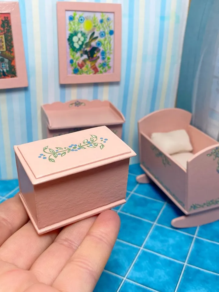 Doll furniture for a children's room. miniature dollhouse. 1:12.