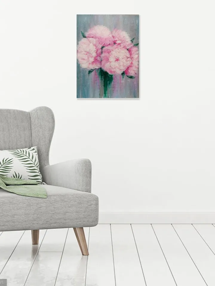 Digital Product Painting with peonies, Painting with flowers, Peonies painting, Flowers painting.