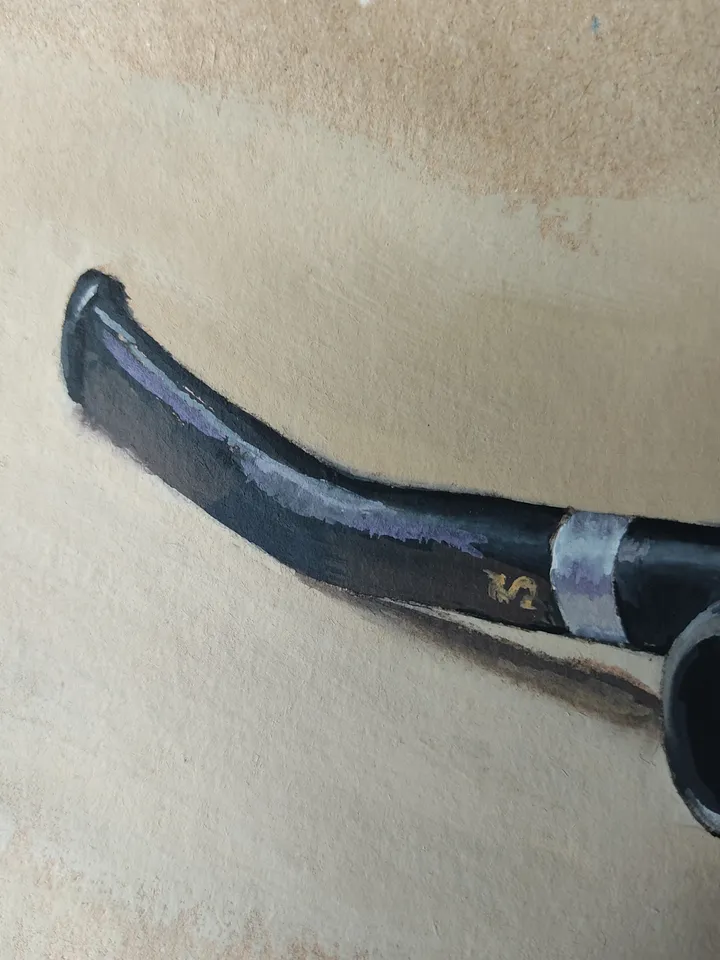 Smoking Pipe. Original gouache painting.