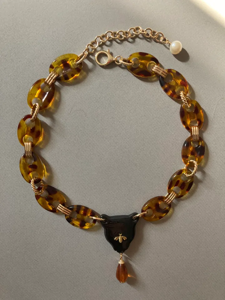 Choker black leopard porcelain