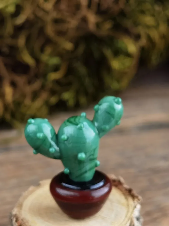 GLASS FIGURINES Cactus figurine Tiny cactus miniature cactus Blown glass art cactus ornaments Aquarium decor Cacti Succulent Dollhouse decor