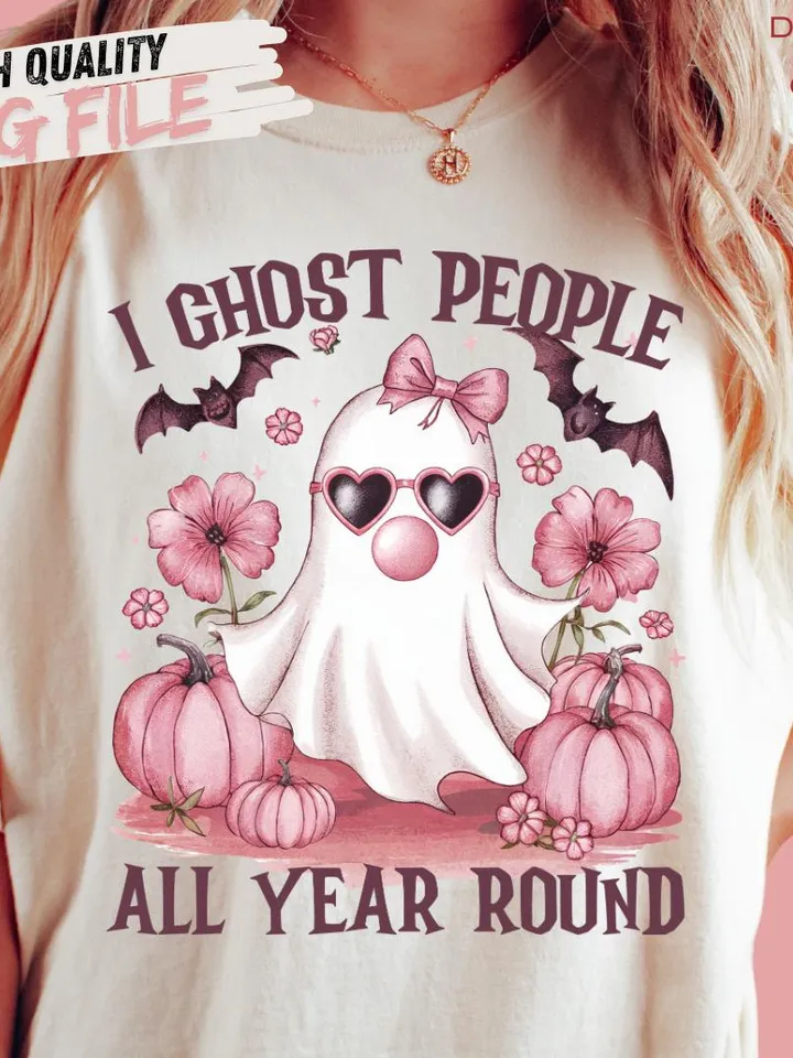 Cute Girly Ghost blowing bubble PNG Ghost People Png, Halloween Png, Cute Ghost,Retro Fall PNG Retro halloween Checkered Ghost bow png