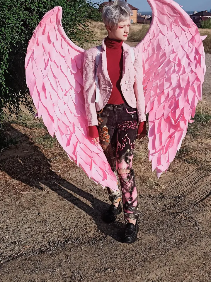 angel wings, pink wings, wedding wings, cosplay wings, dance wings, wings