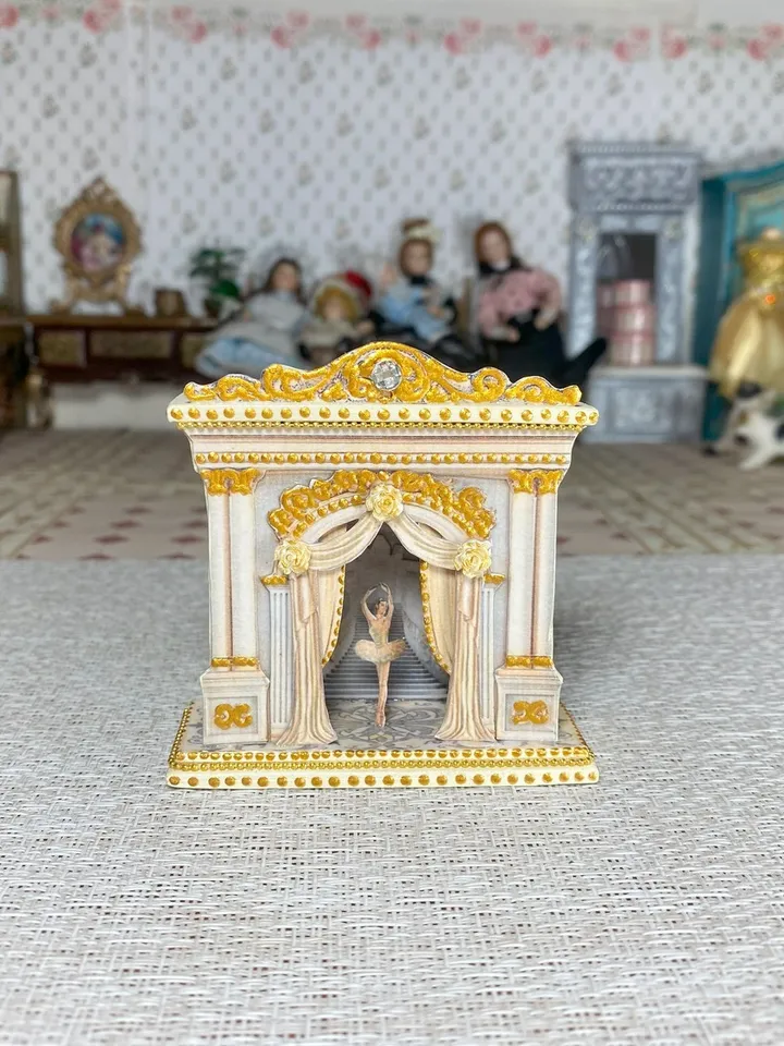 Tutorial on creating a puppet theater. 1:12. Tutorial. Dollhouse miniature. Puppet theater. Digetl for a dollhouse.
