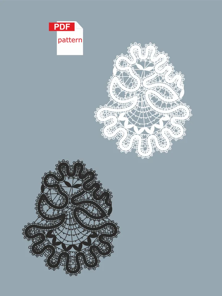 Bobbin lace Girl pattern Souvenir printable PDF pattern