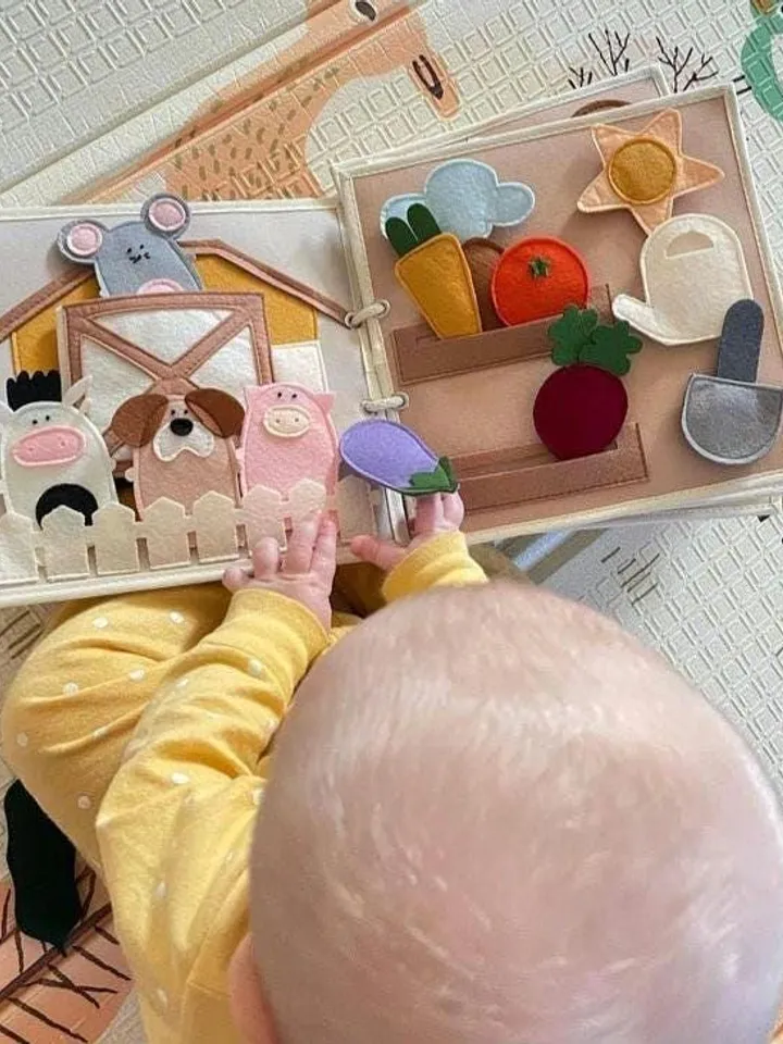 Quiet book Sun, Felt activity book for toddlers, Montessori busy book, Soft sensory book, baptism baby gift, Felt toys, Kinderkrama