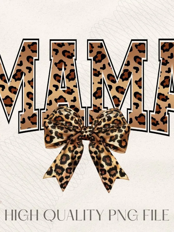 Cheetah Coquette bow png, Mama png design sublimation png retro mama png mothers day png design varsity mama png Coquette png leopard design
