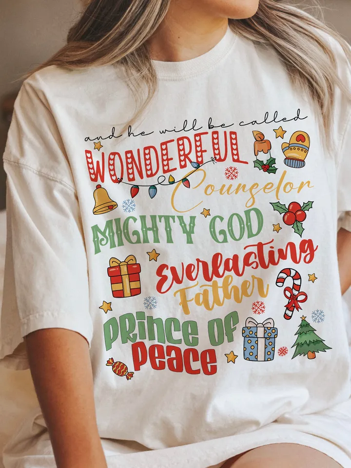 And He will be called - Isaiah 9:6 retro png, Retro Christmas Png, Christmas Family, Trendy Christmas png Christian, Christmas bible png