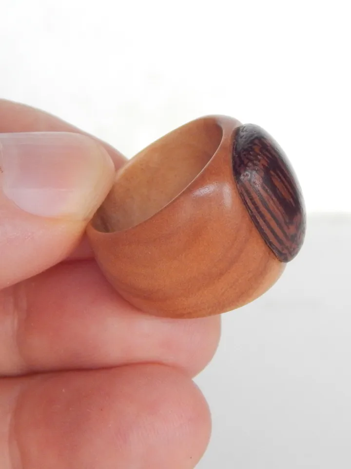 Wooden signet ring. Handmade jewelry made from natural wood. 2