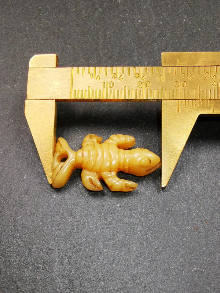 Gandhanra Handmade Tibetan Amulet,Yak Bone Carved Scorpion Guru of Padmasambhava,1.2"