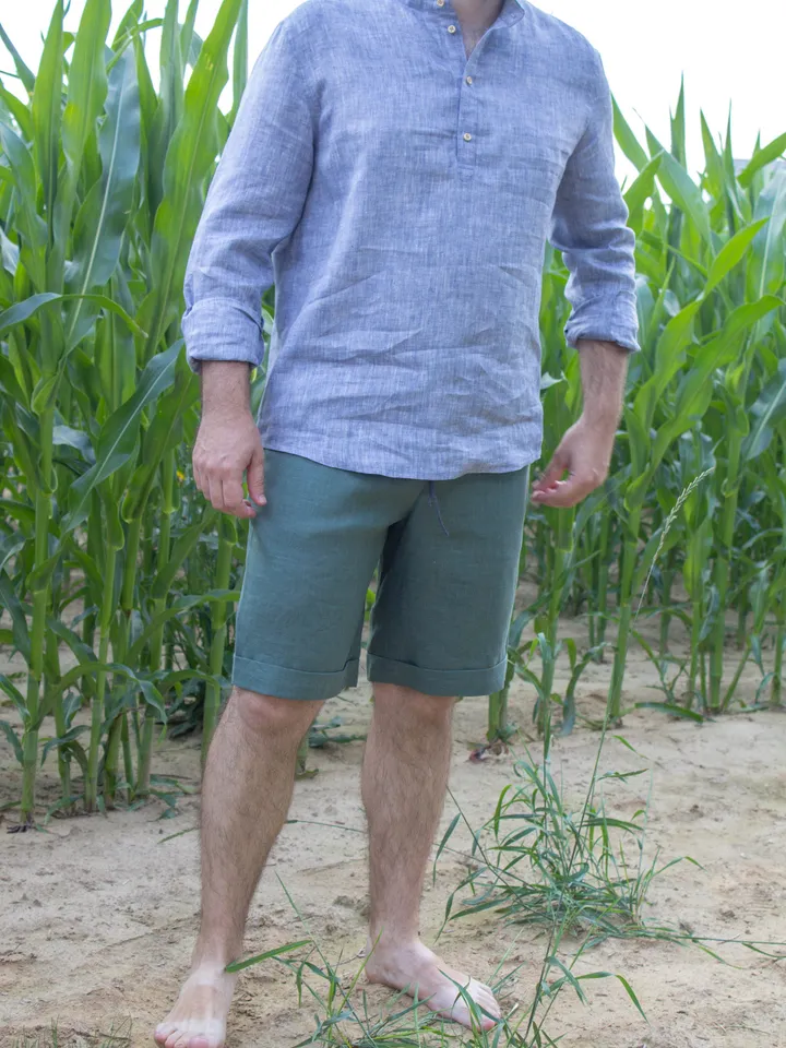 Linen shorts for men / Linen organic clothing / Mens summer linen shorts / gift for men