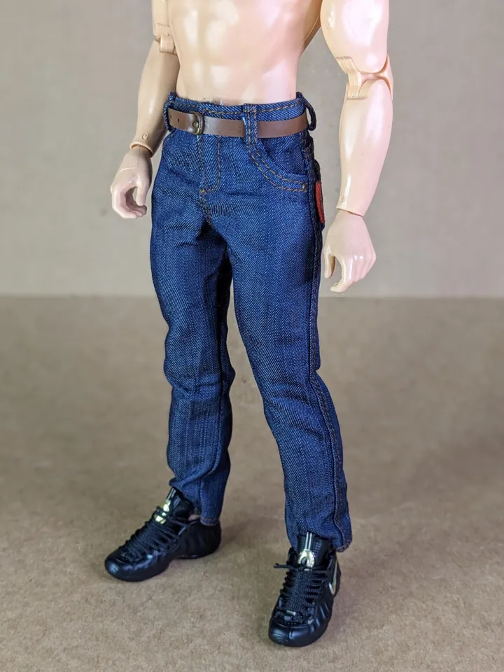 Classic blue jeans for 1/6 scale fashion male doll (muscular or action body)